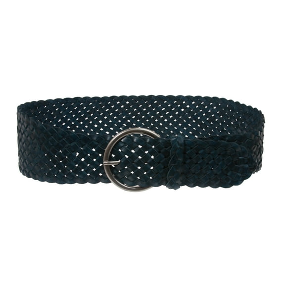 Women's 3 1/4" Wide Tapered Braided Woven High Waist Leather Belt