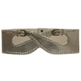 thumbnail image 1 of Women's 3 1/8" - 80 mm Wide Elastic Fashion High Waist Lace Edge Crossed Stretch Belt, 1 of 2