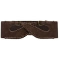 thumbnail image 1 of Women's 3 1/8" - 80 mm Wide Elastic Fashion High Waist Lace Edge Crossed Stretch Belt, 1 of 2