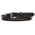 thumbnail image 1 of Women's 3/4" (17 mm) Full Grain Leather Perforated Skinny Stitched-Edge Belt, 1 of 2