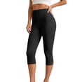 thumbnail image 1 of Women's 3/4 Length Yoga Capri Pants, High Waist Slim-Fit Split Hem Casual & Workout Leggings, Soft Stretch Fabric for Casual & Athletic Use, 1 of 6