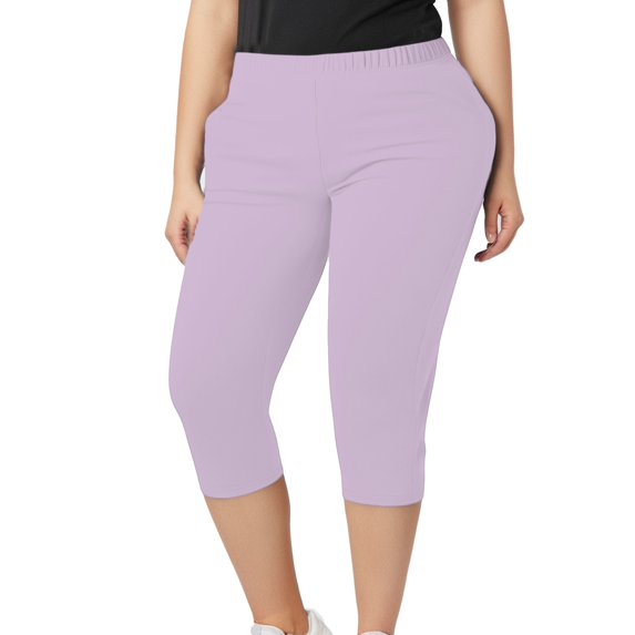 Women's 3/4 Length Yoga Shorts - High Elasticity Comfort Fit - Versatile Basic Style for Gym & Everyday Wear