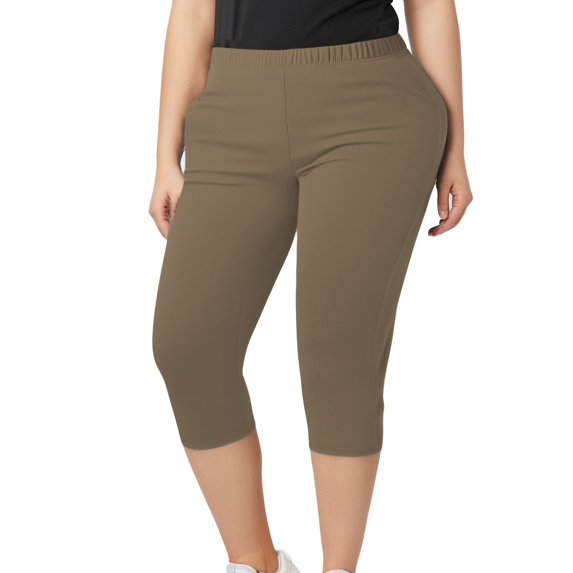 Women's 3/4 Length Yoga Shorts - High Elasticity Comfort Fit - Versatile Basic Style for Gym & Everyday Wear