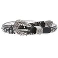 thumbnail image 1 of Women's 3/4" Skinny Rhinestone Studded Leather Belt, 1 of 4