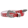 thumbnail image 1 of Women's 3/4" Skinny Rhinestone Studded Leather Belt, 1 of 4