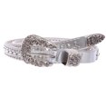 thumbnail image 1 of Women's 3/4" Skinny Rhinestone Studded Leather Belt, 1 of 4