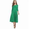 thumbnail image 1 of Women's 3/4 Sleeve A-line and Flare Midi Long Dress, 1 of 6