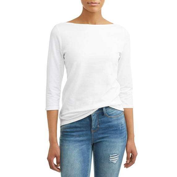 Women's 3/4 Sleeve Classic Boatneck Top
