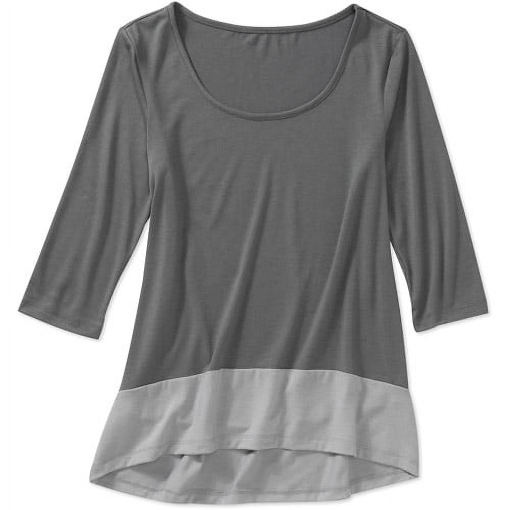 Women's 3/4 Sleeve Colorblock Tunic - Walmart.com