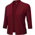 thumbnail image 1 of Women's 3/4 Sleeve Cropped Cardigans Sweaters Jackets Open Front Short Shrugs for Dresses, 1 of 2