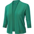 thumbnail image 1 of Women's 3/4 Sleeve Cropped Cardigans Sweaters Jackets Open Front Short Shrugs for Dresses, 1 of 2