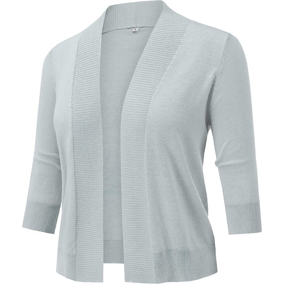 Women's 3/4 Sleeve Cropped Cardigans Sweaters Jackets Open Front Short Shrugs for Dresses