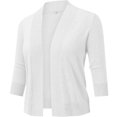 thumbnail image 1 of Women's 3/4 Sleeve Cropped Cardigans Sweaters Jackets Open Front Short Shrugs for Dresses, 1 of 2