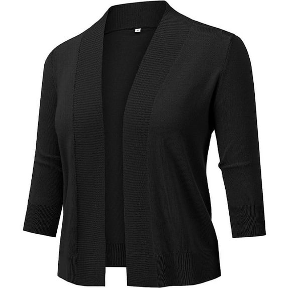 Women's 3/4 Sleeve Cropped Cardigans Sweaters Jackets Open Front Short Shrugs for Dresses