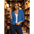 thumbnail image 1 of Women's 3/4 Sleeve Cropped Open-Front Cardigan – Lightweight Knit Shrug Sweater for Spring and Summer Layering, 1 of 5