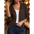 thumbnail image 1 of Women's 3/4 Sleeve Cropped Open-Front Cardigan – Lightweight Knit Shrug Sweater for Spring and Summer Layering, 1 of 5