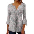 thumbnail image 1 of Women's 3/4 Sleeve Dress Shirts Women Tops T Shirts for Women Long Sleeve Womens Blouses Plus Size, 1 of 5