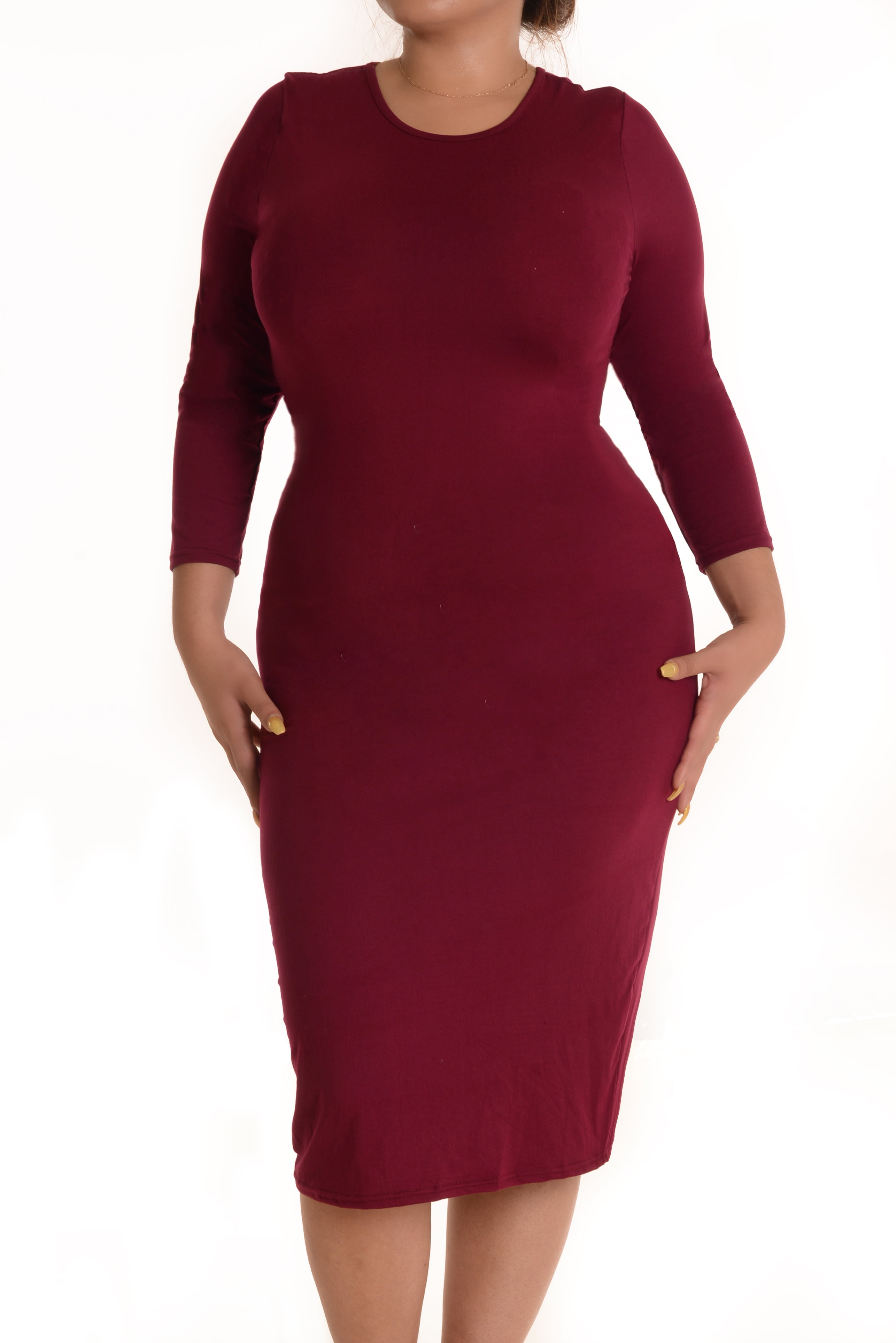 burgundy 3/4 sleeve dress Burgundy Mother Of The Bride Dresses A Line V Neck 3/4 Illusion Sleeves Appliqued Chiffon Floor Length Mother Of The Bride Dresses main image 0