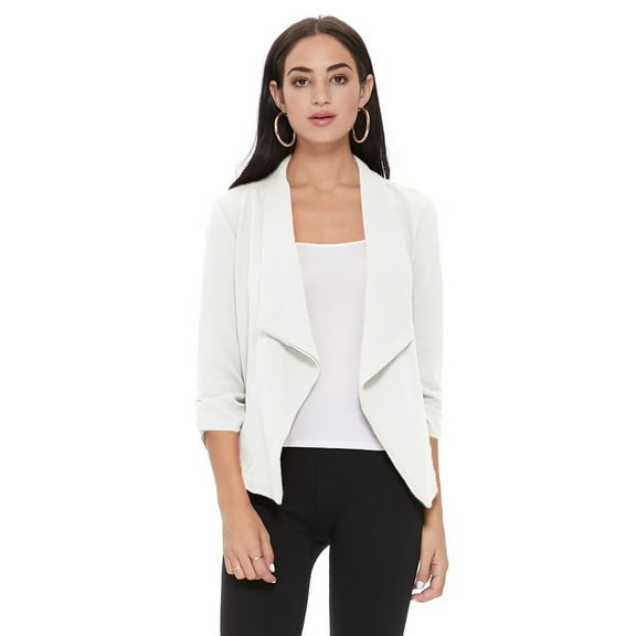 Women's 3/4 Sleeve Open Front Casual Cardigan Blazer Jacket