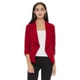 thumbnail image 1 of Women's 3/4 Sleeve Open Front Casual Cardigan Blazer Jacket, 1 of 5