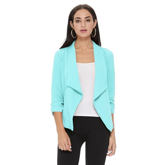 Women's 3/4 Sleeve Open Front Casual Cardigan Blazer Jacket