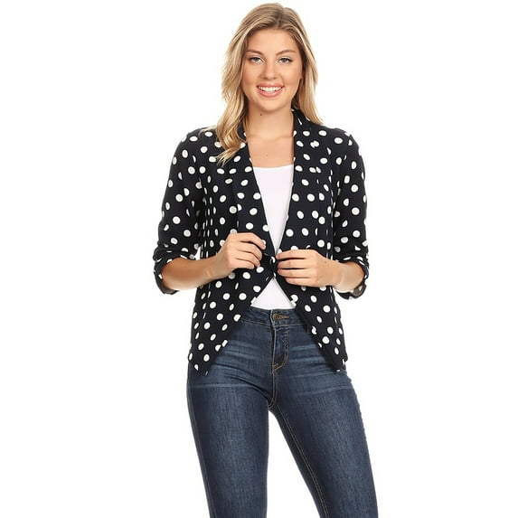 Women's 3/4 Sleeve Open Front Casual Cardigan Blazer Jacket