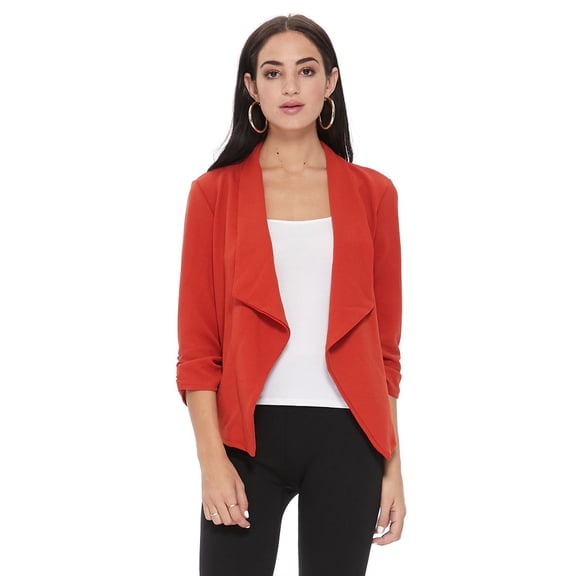 Women's 3/4 Sleeve Open Front Casual Cardigan Blazer Jacket