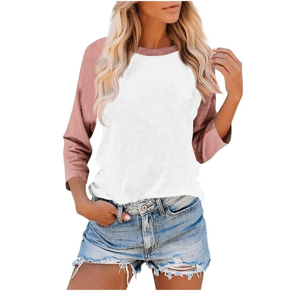 Women's 3/4 Sleeve Raglan T-Shirt Casual Crewneck Top Loose Blouse Tee Comfortable Shirt Daily Wear