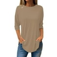 thumbnail image 1 of Women's 3/4 Sleeve Shirts Dressy Casual Blouses Trendy Work Office Outfits Spring Tops, 1 of 6