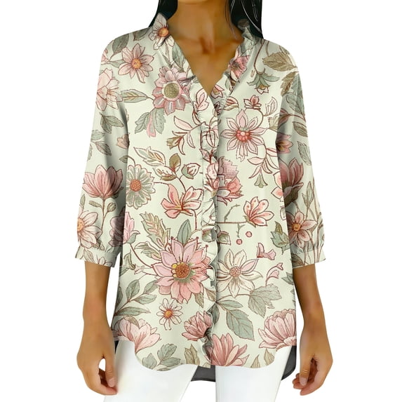 Women's 3/4 Sleeve Shirts Graphic Tees Shirts Casual Basic Tops Pullovers