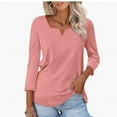 thumbnail image 1 of Women's 3/4 Sleeve Shirts Square Neck Color Block Summer Tops Dressy Casual Ladies Blouses Tops Ladies Athletic Wear Sleeve Shirt Short Sleeve Tops for Women Summer T Shirts Tops for Women Stretch, 1 of 4