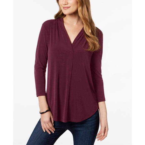 Women's 3/4-Sleeve Top Harvest Wine L