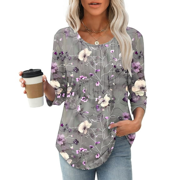 Women's 3/4 Sleeve Tops for Summer Tees for Teens Graphic Cotton Summer Blouses for Women Womens Fitted Graphic T Shirts