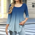 thumbnail image 1 of Women's 3/4 Sleeve Tunic Tops Casual Loose Fit Floral Blouses Mesh Pleated Layered Shirt, Limited Time Under 10 Dollars SA-501, 1 of 6