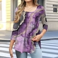 thumbnail image 1 of Women's 3/4 Sleeve Tunic Tops Casual Loose Fit Floral Blouses Mesh Pleated Layered Shirt, Limited Time Under 10 Dollars SA-501, 1 of 6