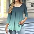 thumbnail image 1 of Women's 3/4 Sleeve Tunic Tops Casual Loose Fit Floral Blouses Mesh Pleated Layered Shirt, Limited Time Under 10 Dollars SA-501, 1 of 6