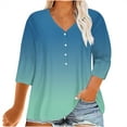 thumbnail image 1 of Women's 3/4 Sleeve Tunics V Neck T Shirts for Women Graphic Women Tops Casual Womens T Shirts Sales, 1 of 4