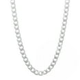 thumbnail image 1 of Women's 3.5mm Solid .925 Sterling Silver Flat Beveled Curb Choker Chain Necklace, 18 inches, 1 of 7