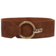 thumbnail image 1 of Women's 3" (75 mm) Wide High Waist Fashion Stretch Belt with Ring Hook Buckle, 1 of 3