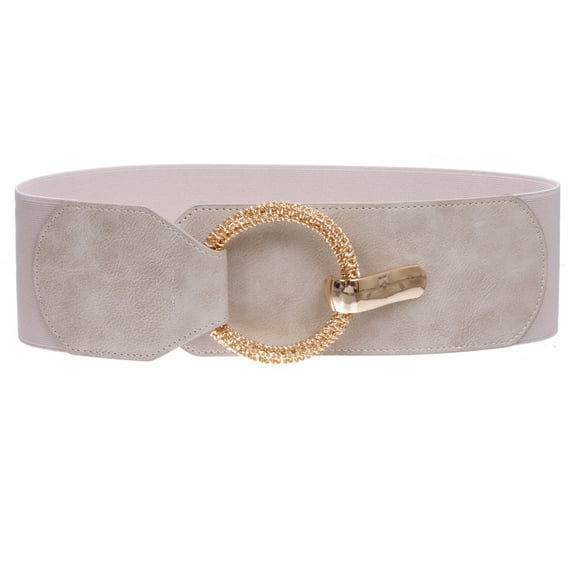 Women's 3" (75 mm) Wide High Waist Fashion Stretch Belt with Ring Hook Buckle