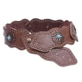 thumbnail image 1 of Women's 3" (75mm) Wide Boho Link Turquoise Silver Studded Leather Belt, 1 of 3