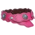 thumbnail image 1 of Women's 3" (75mm) Wide Boho Link Turquoise Silver Studded Leather Belt, 1 of 3