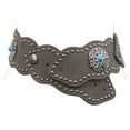 thumbnail image 1 of Women's 3" (75mm) Wide Boho Link Turquoise Silver Studded Leather Belt, 1 of 3