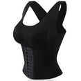 thumbnail image 1 of Women's 3 In 1 Waist Button Bra Styling Clothing Posture Corrector Weight Loss Cross Back Underwear Belly Sleeveless T-Shirt ﻿, 1 of 8