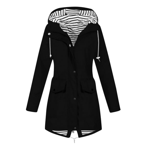 Women's 3 In 1 Waterproof Windbreaker Convertible Hiking Jacket Breathable Outdoor Shell With Striped Lining