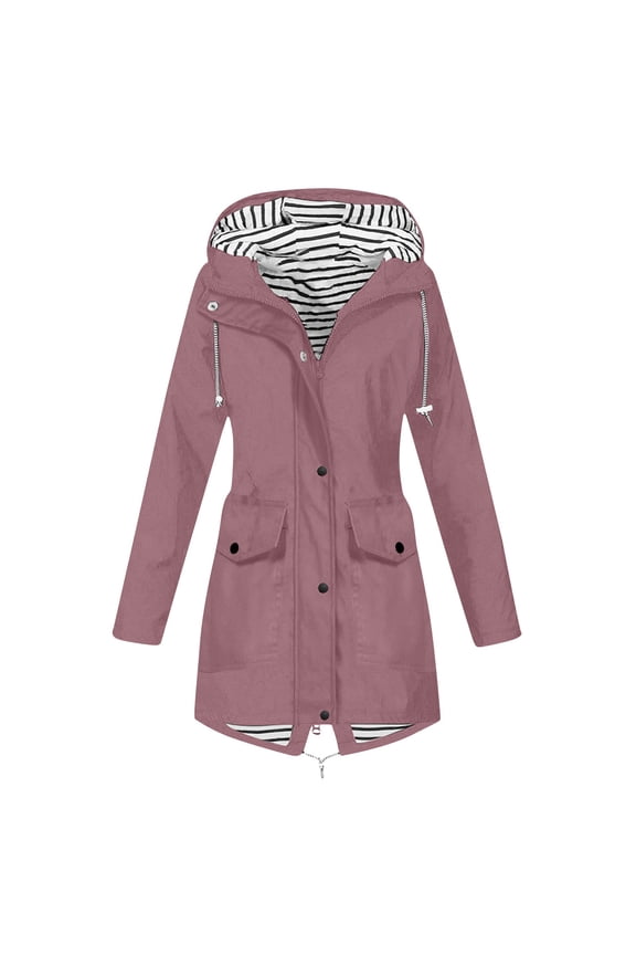 Women's 3 In 1 Waterproof Windbreaker Convertible Hiking Jacket Breathable Outdoor Shell With Striped Lining