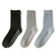 thumbnail image 1 of Women's 3-Pack Anti-Slip Fuzzy Grip Socks for Cozy Indoor Comfort - Gray, 1 of 3