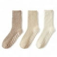 thumbnail image 1 of Women's 3-Pack Anti-Slip Fuzzy Grip Socks for Cozy Indoor Comfort - Neutrals, 1 of 4