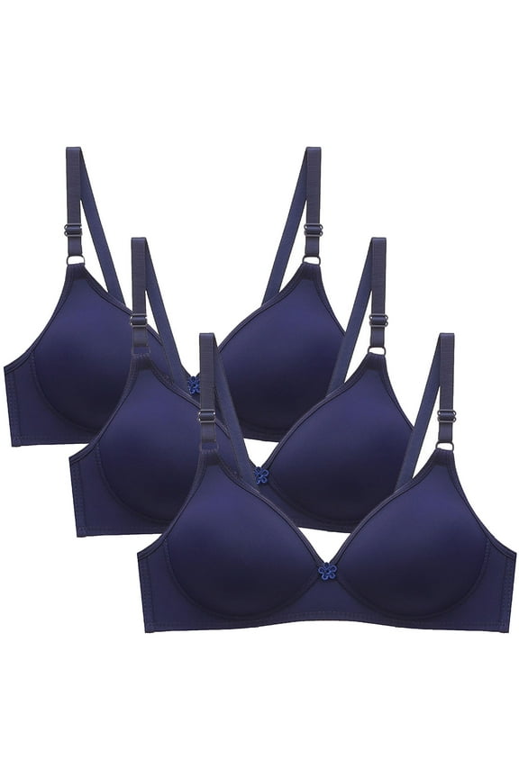Women's 3 Pack Bras, Wireless Bras for Women Push Up, Seamless Bralettes Full Coverage, Supportive Comfortable T-Shirt Everyday Bra no Underwire S-2XL