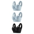 thumbnail image 1 of Women's 3 Pack Bras, Wireless Bras for Women V Mesh Supportive Full Coverage Everyday Bralette No Underwire Seamless T Shirt Push Up Bra L-6XL Womens Bras Clearance under $5, 1 of 2